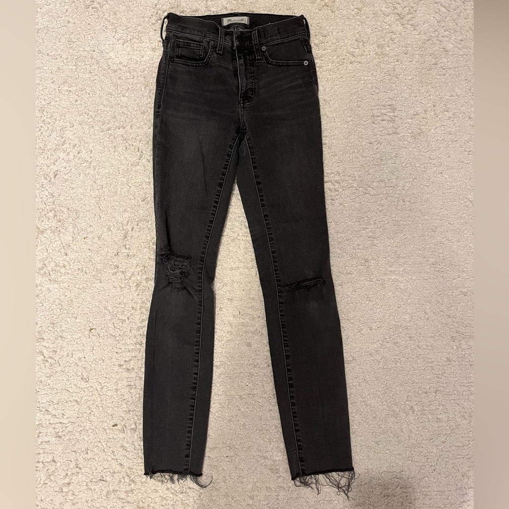 Madewell 9” High-Rise black skinny jeans